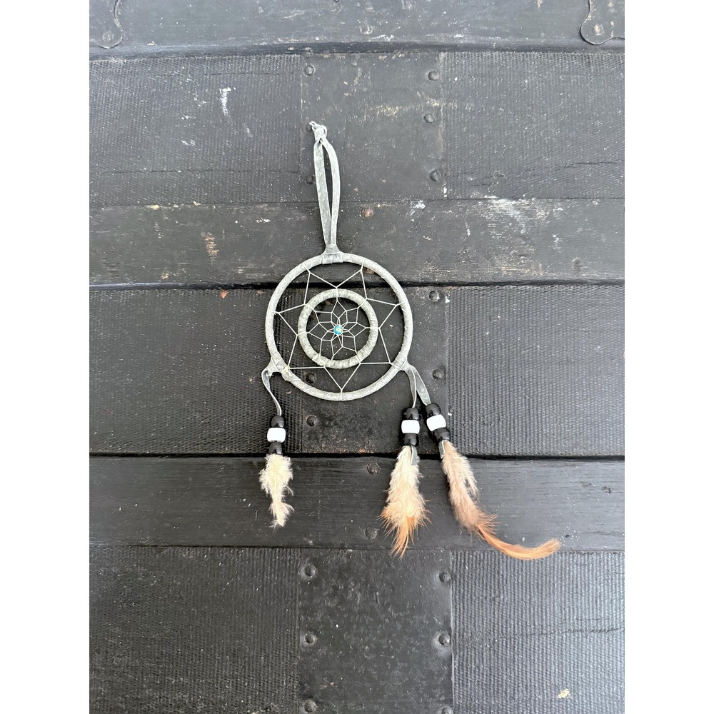 Small Dream Catcher, Handmade Boho Native Wall Hanging, Spiritual Protection - Picture 3 of 6